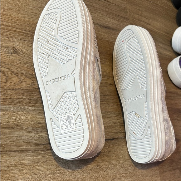 Skechers Silver  Slip-On Sneakers with Elastic Panels - Picture 3 of 4